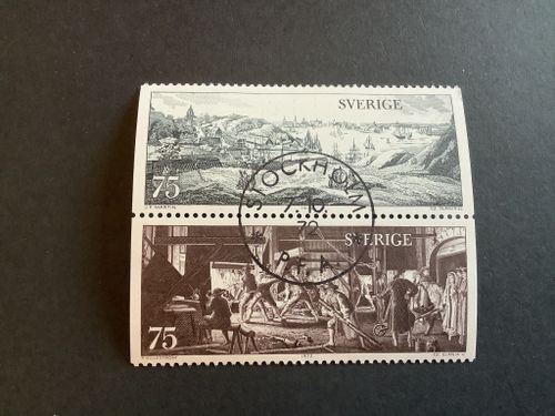 Gustaviansk konst facit nr 787+788 i lyxstämplat par STOCKHOLM P.F.A