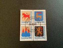 Rabattmärken IV facit nr 1206-1209 lyxstämplat 4-block STOCKHOLM