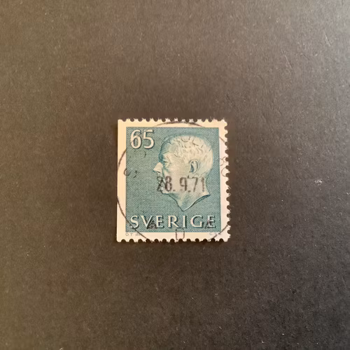 Gustaf VI Adolf typ III facit nr 435 B1 lyxstämplat Stockholm 80