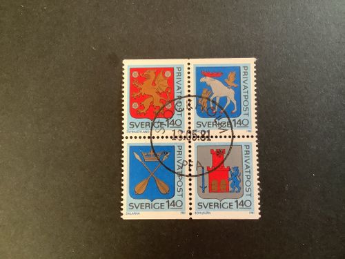 RABATTMÄRKE III facit nr 1162-1165 lyxstämplat 4-BLOCK STOCKHOLM PFA