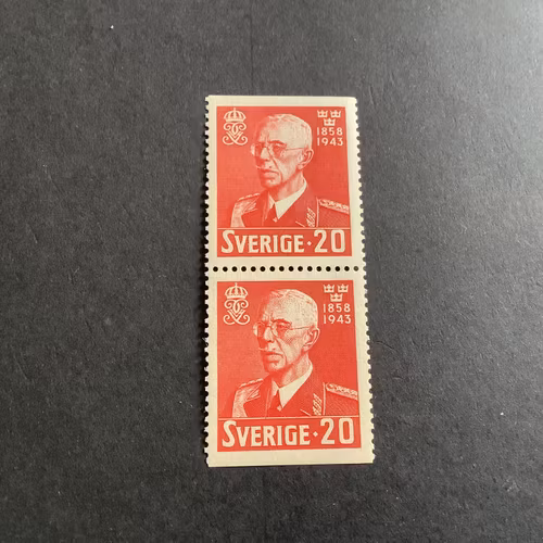 GUSTAF V 85 ÅR facit nr 344 BB POSTFRISKT PAR