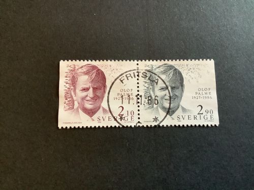 OLOF PALME facit nr 1402 SX LYXST PAR FRITSLA