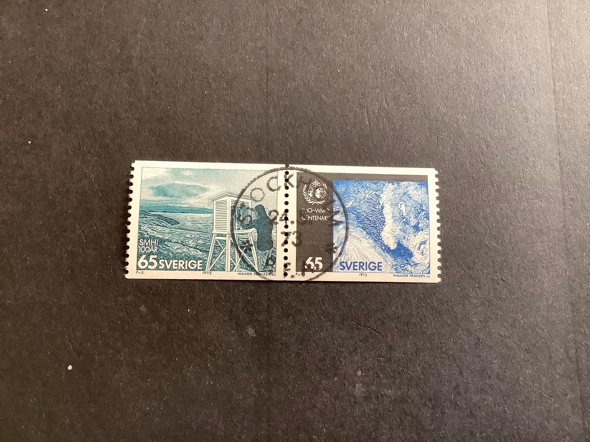 Väderlekstjänsten facit nr 824 SX 1 lyxstämplat par STOCKHOLM