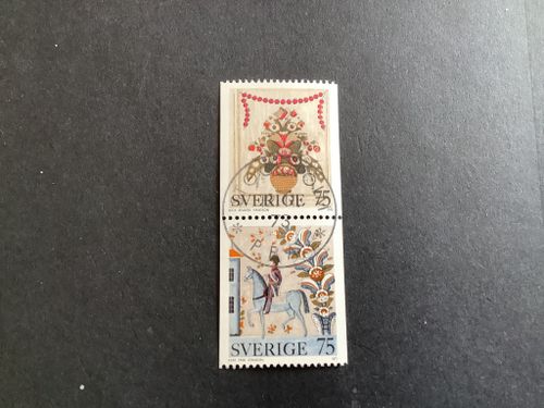 Allmogemålningar facit nr 848 SX1 lyxstämplat par Stockholm