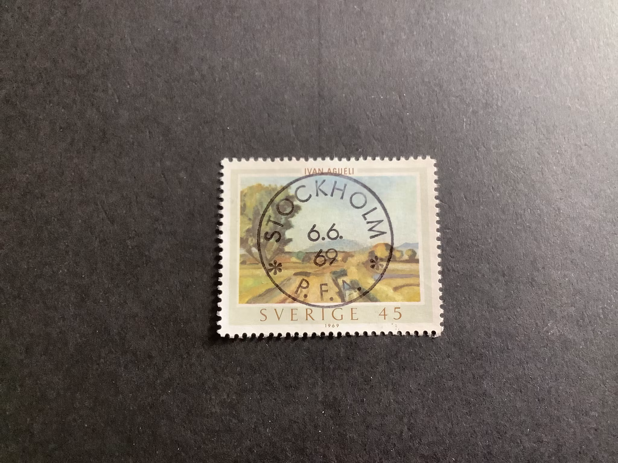 Ivan Agueli facit nr 660 lyxstämplat Stockholm P.F.A