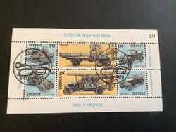 Svensk bilhistoria facit nr 1135-1140 lyxstämplat block OSBY