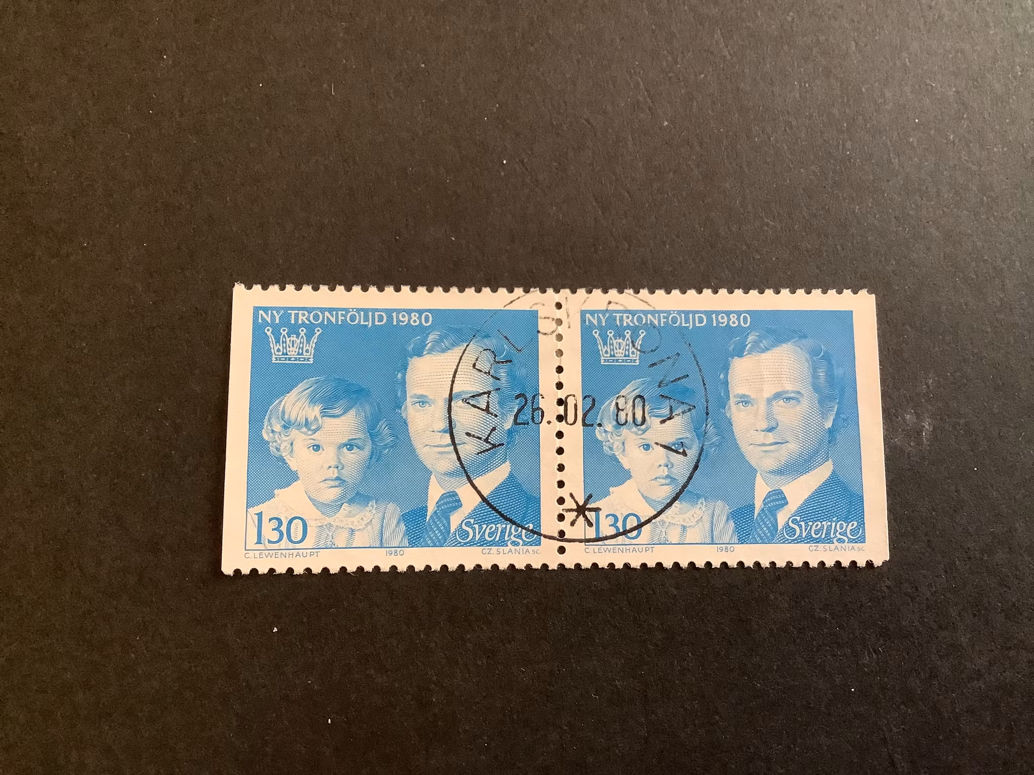 Ny tronföljd 1980 facit nr 1118 BB lyxstämplat Karlskrona 1