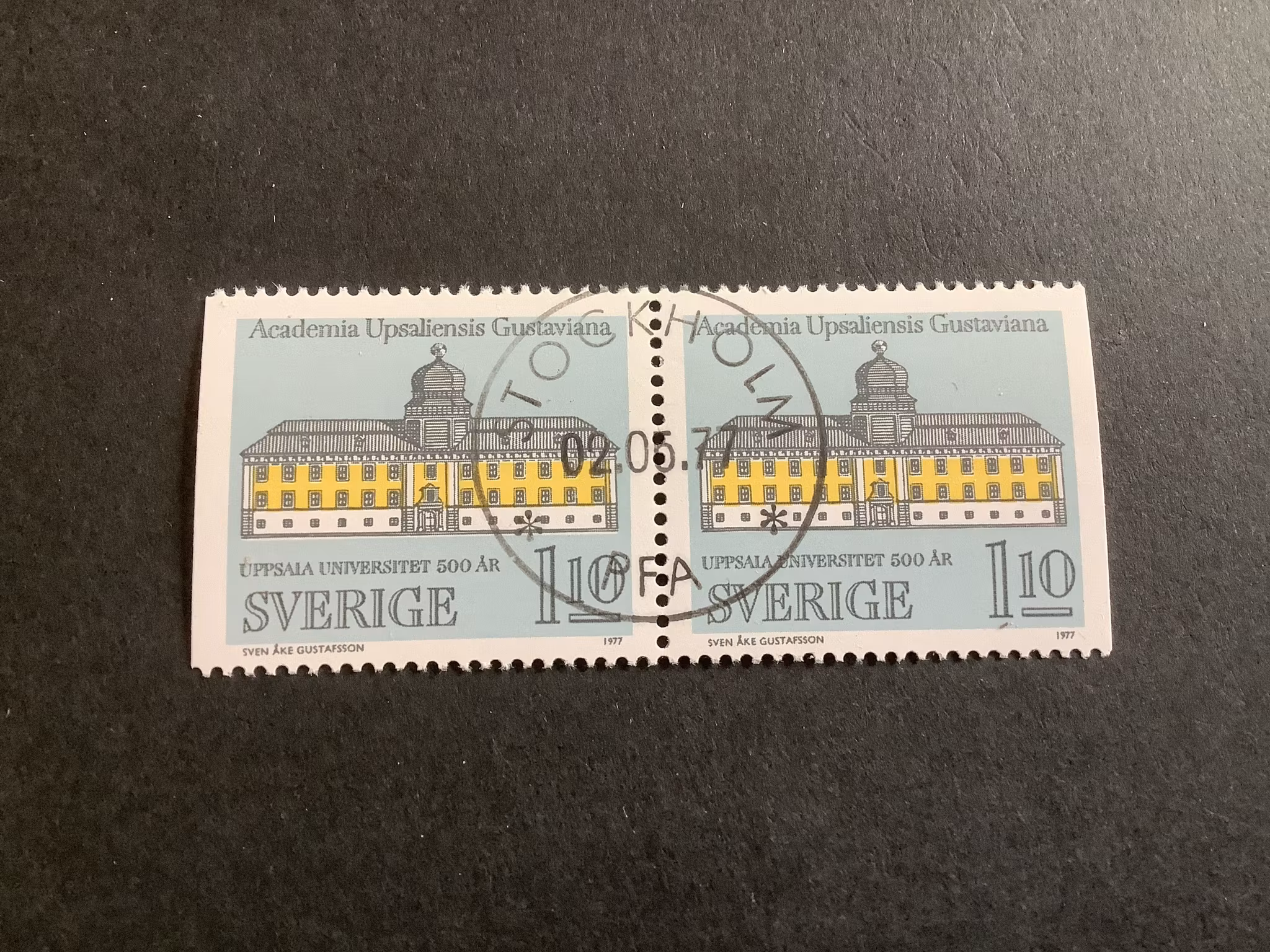 Uppsala Universitet facit nr 1005 BB lyxstämplat par Stockholm