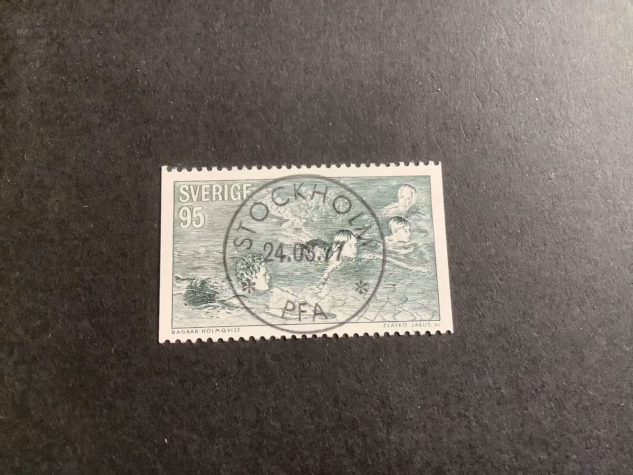 Motionsidrott 1977 facit nr 994 lyxstämplat Stockholm