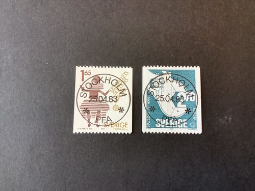 Europa XII facit nr 1254-1255 lyxstämplad serie STOCKHOLM