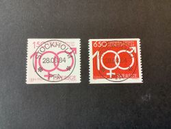 Fredrika Bremerförbundet facit nr 1309-1310 lyxstämplat STOCKHOLM