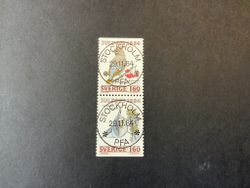 Julpost 1984 facit nr 1327 SX lyxstämplat par STOCKHOLM