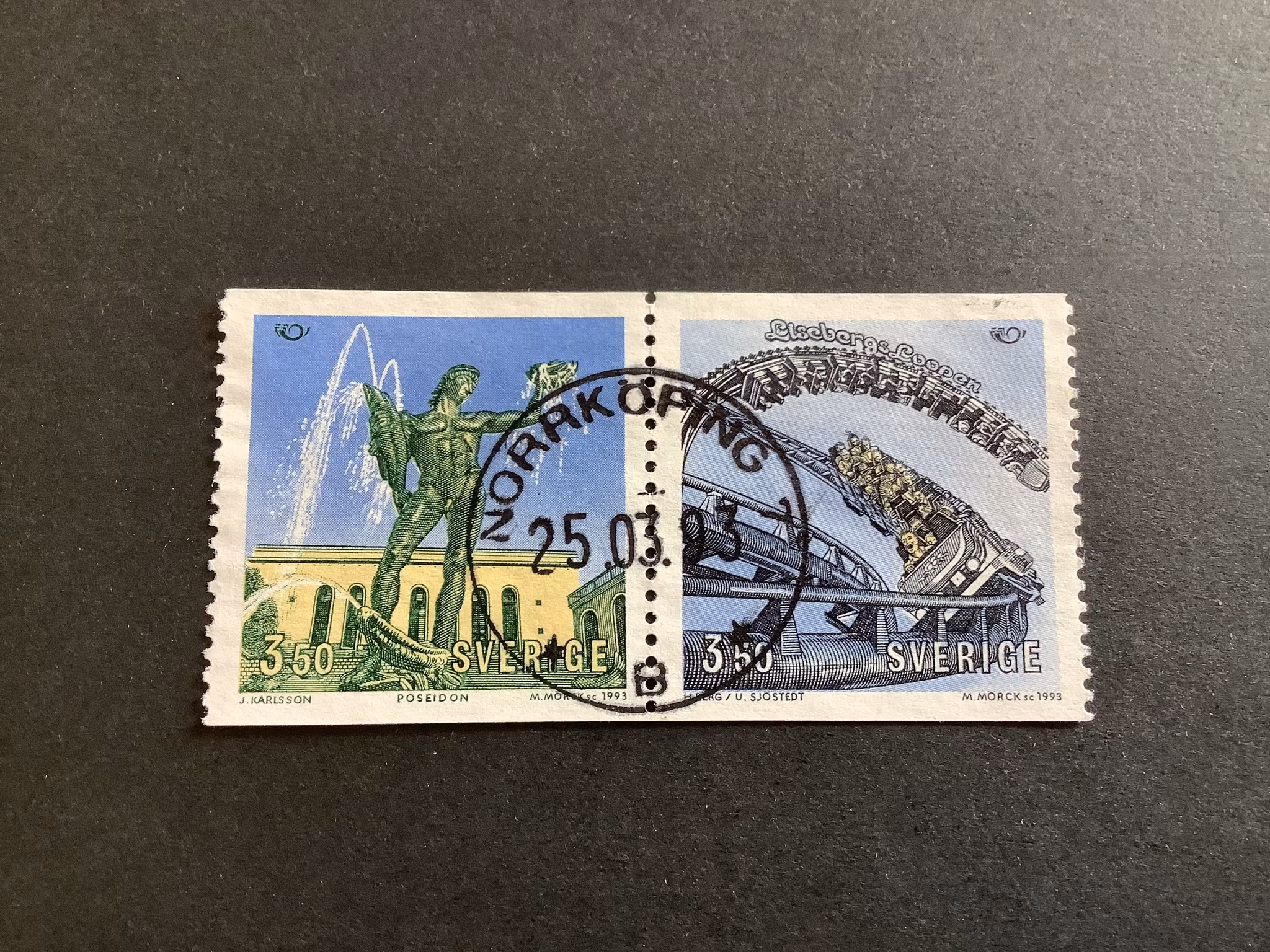 Norden X facit nr 1790 SX2 lyxstämplat par NORRKÖPING 7