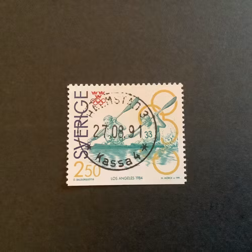 Olympiskt guld I facit nr 1699 lyxstämplat HALMSTAD 3