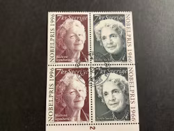 Nobelpris litteratur 2000 facit nr 2217-2218 i stämplat 4-block