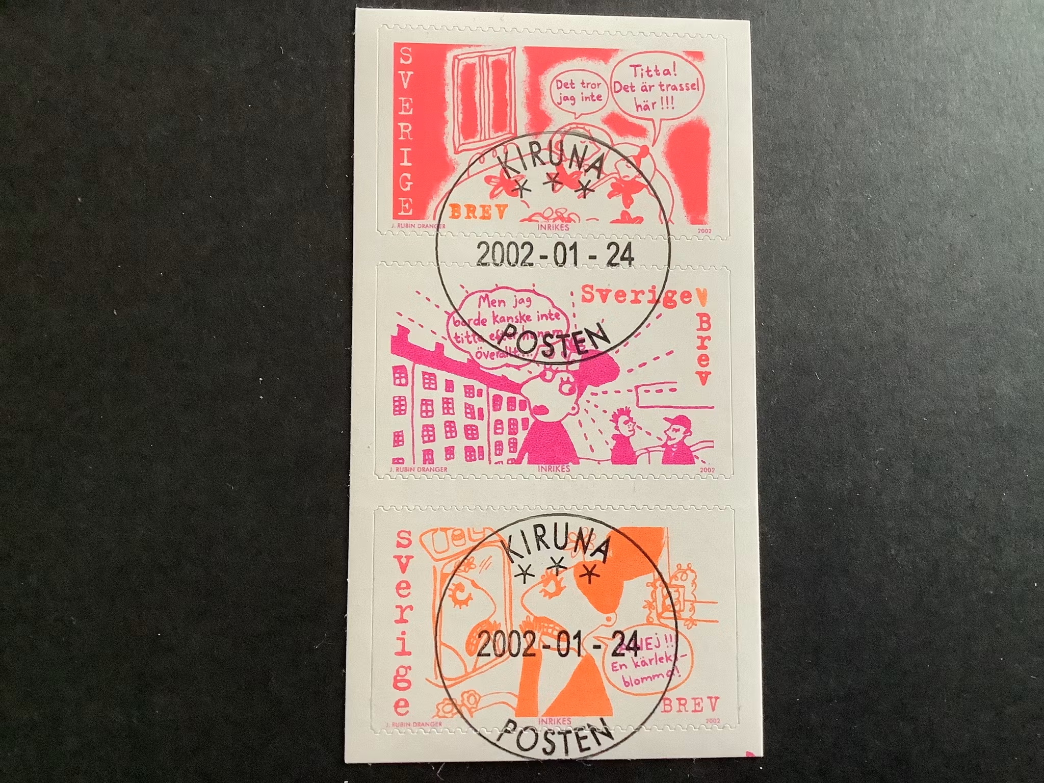 Fröken livrädd och kärleken facit nr 2285-2287 lyxstämplat HBL KIRUNA