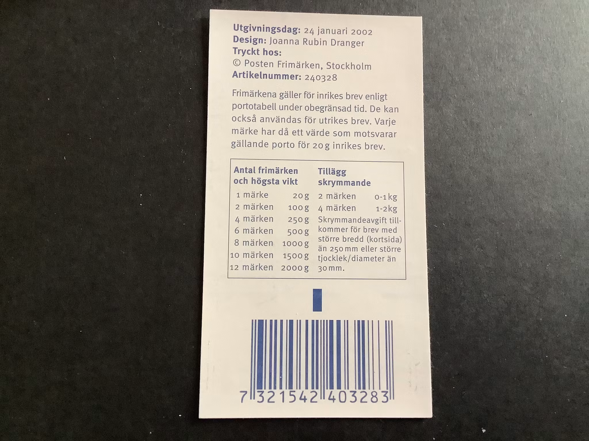 Fröken livrädd och kärleken facit nr 2285-2287 lyxstämplat HBL KIRUNA