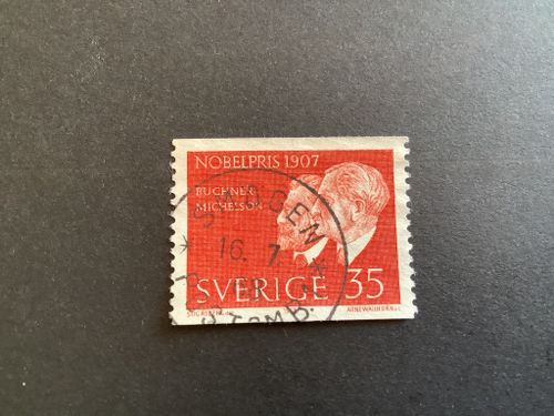 Nobelpris 1907 facit nr 618 A praktstämplat SMÖGEN*POSTOMBUD 1*