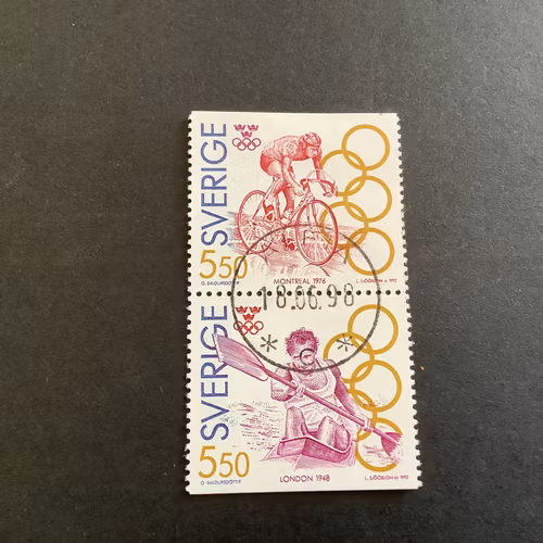 Olympiskt guld III facit nr 1741 SX lyxst. par ALFTA