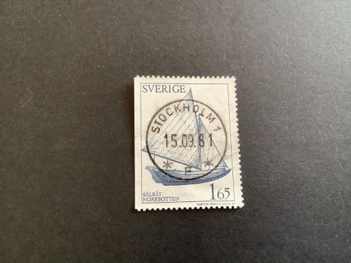 Allmogebåtar facit nr 1171 lyxstämplat STOCKHOLM 1