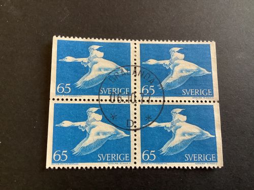Nils Holgersson facit nr 750 BB V1 i lyxst. 4-block BRÅLANDA