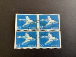 Nils Holgersson facit nr 750 BB V1 lyxstämplat 4-block BRÅLANDA