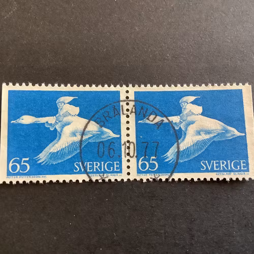Nils Holgersson facit nr 750 BB V1 lyxstämplat par BRÅLANDA