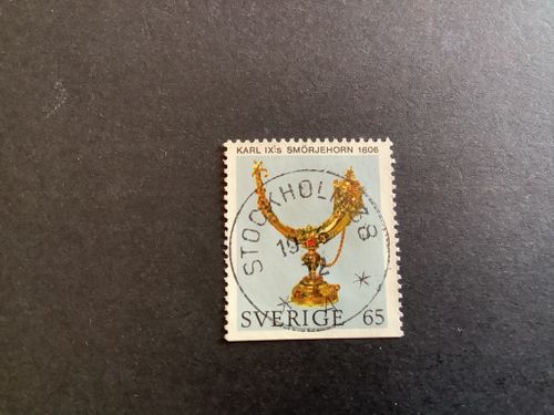 Riksregalierna facit nr 744 B2 lyxstämplat STOCKHOLM 38