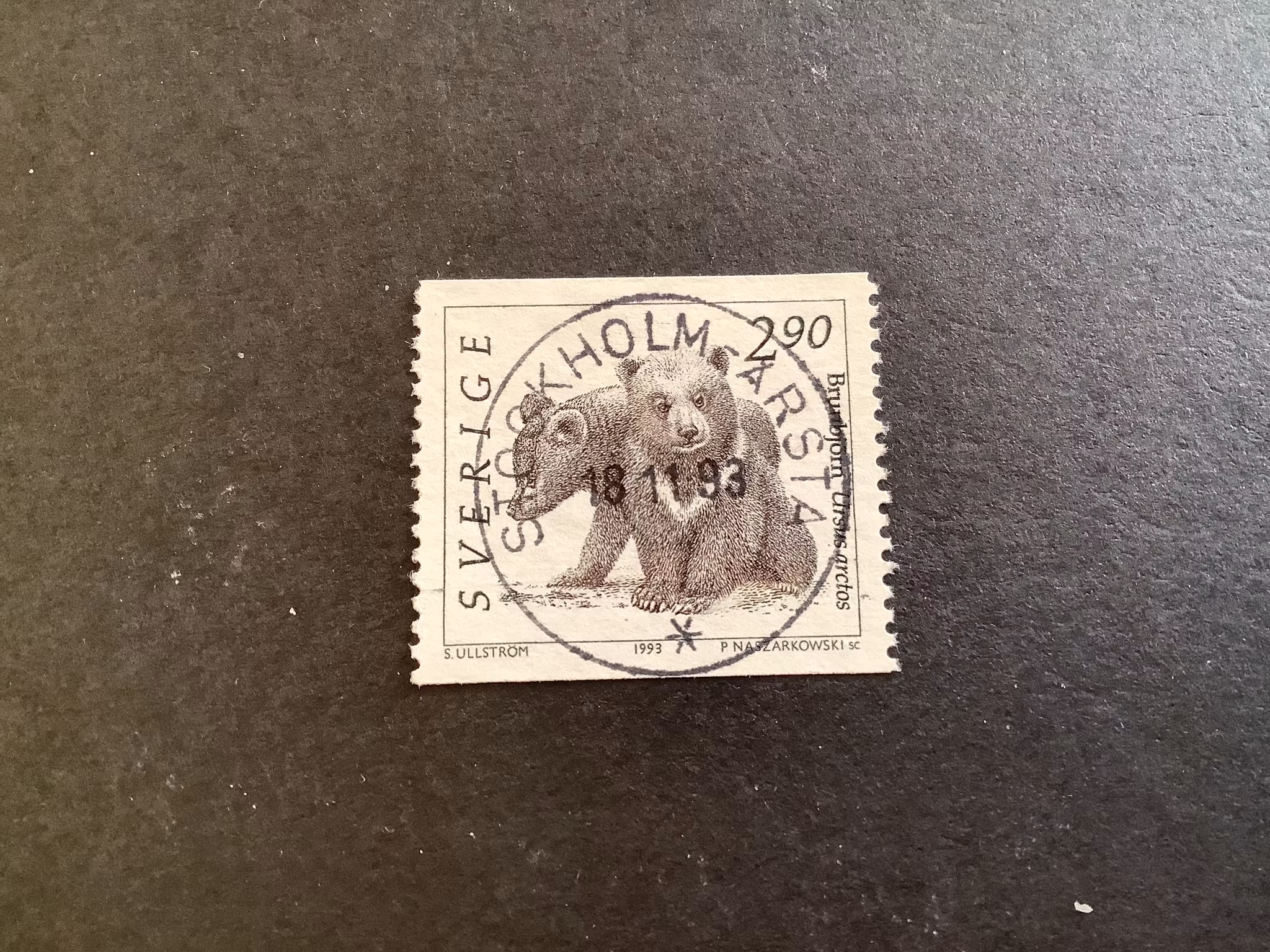 Vilda djur 2 facit nr 1773 A lyxstämplat STOCKHOLM-ÅRSTA