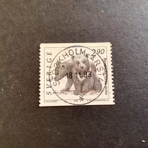 Vilda djur 2 facit nr 1773 A lyxstämplat STOCKHOLM-ÅRSTA