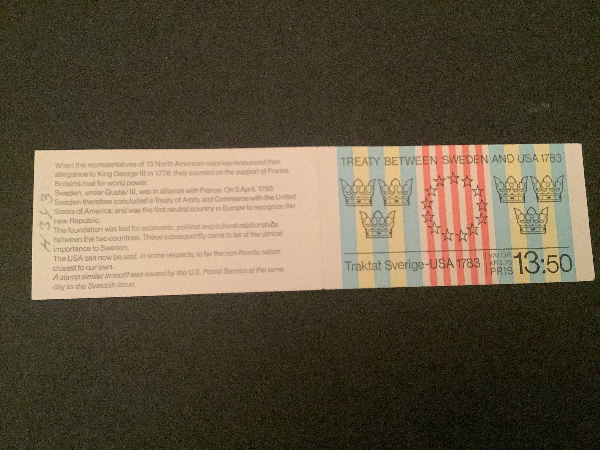 Traktat Sverige-USA H 343 facit nr 1249 lyxstämplat KIRUNA