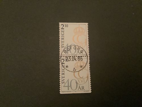 Carl XVI Gustaf 40 år facit nr 1410 BB lyxstämplat par BOFORS