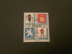 Rabattmärken VIII facit nr 1403-1406 lyxstämplat 4-block BOFORS