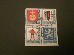 Rabattmärken VIII facit nr 1403-1406 lyxstämplat 4-block BOFORS