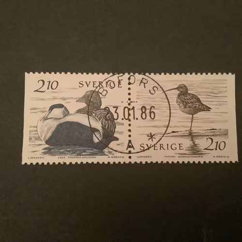 Fåglar vid vatten facit nr 1394 SX lyxstämplat par BOFORS