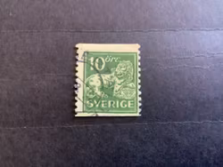 Stående lejon stämplat med vm våglinjer och KPV, facit nr 144 A cxz