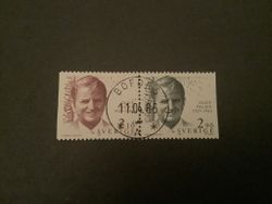 Olof Palme facit nr 1402 SX lyxstämplat par BOFORS