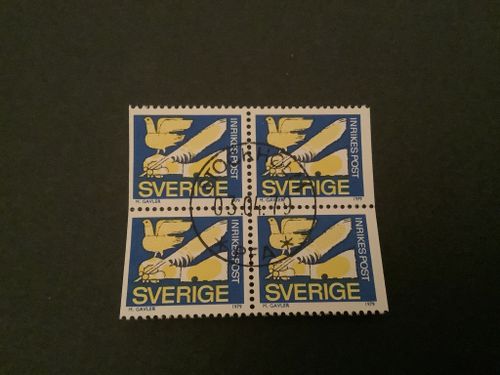 Rabattmärke I facit nr 1074 BB i lyxstämplat 4-block STOCKHOLM