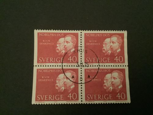 Nobelpris 1905 facit nr 571 BB i lyxstämplat block ÅHUS
