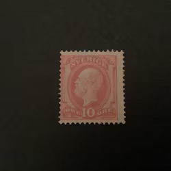 Oscar II Boktryck med posthorn postfriskt med litet fastsättarspår, facit nr 45