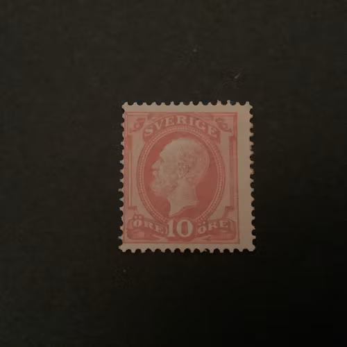 Oscar II Boktryck med posthorn postfriskt med litet fastsättarspår, facit nr 45