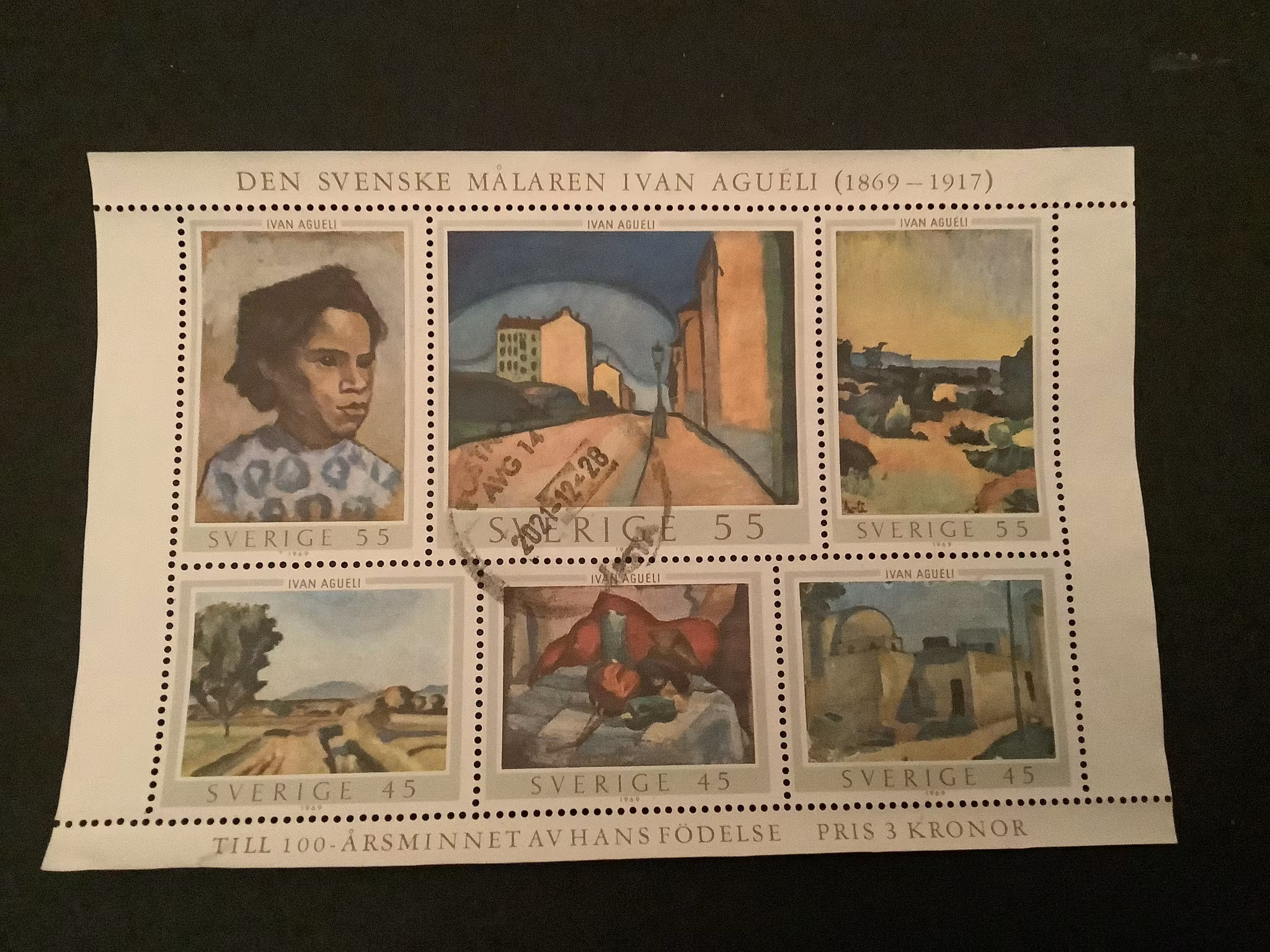 Ivan Agueli facit 657-662 stämplat block