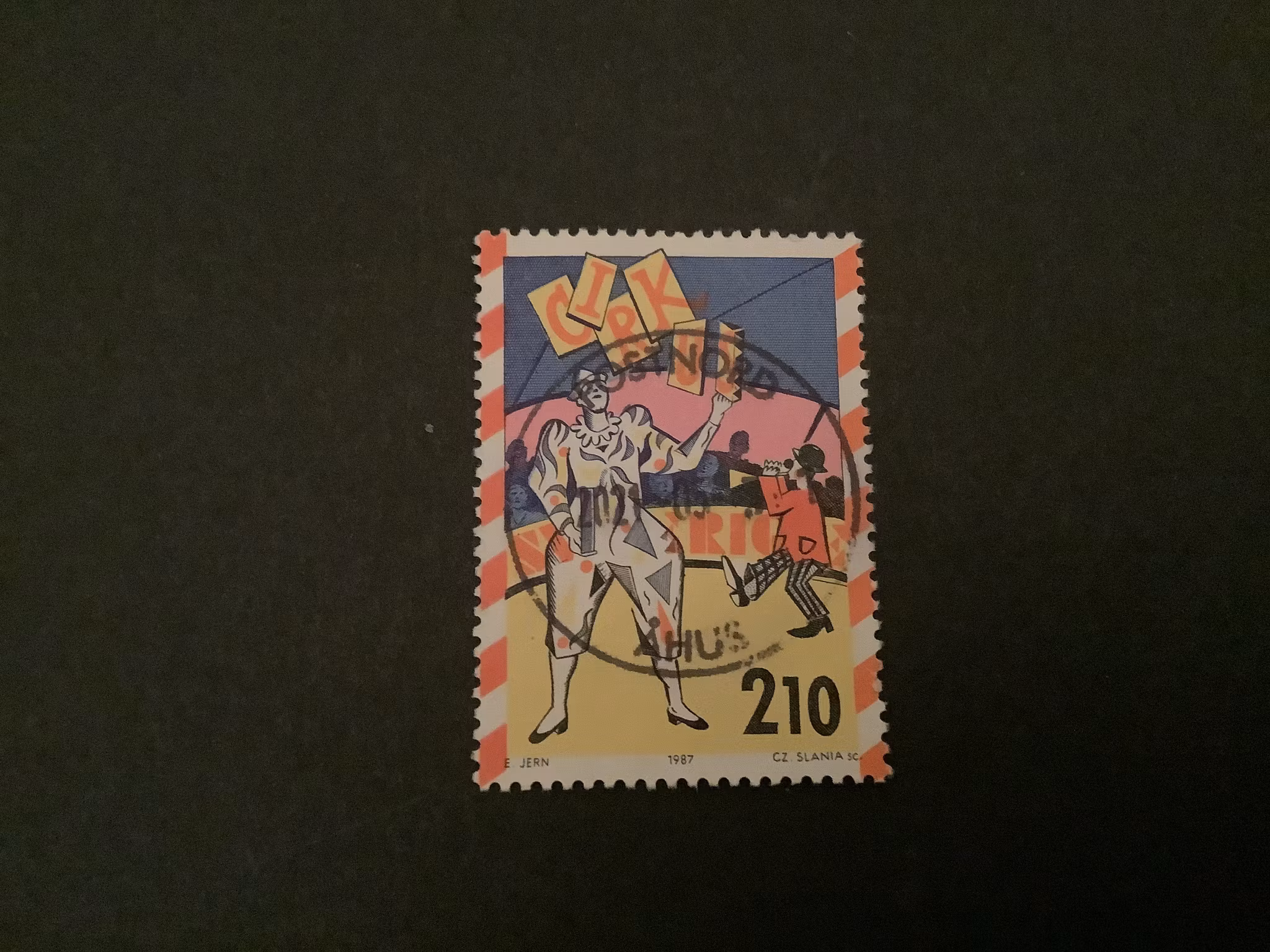 Cirkus 1987 facit nr 1467 lyxstämplat märke ÅHUS
