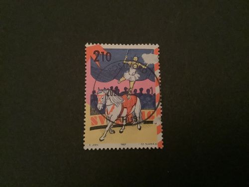 Cirkus 1987 facit nr 1469 lyxstämplat märke ÅHUS