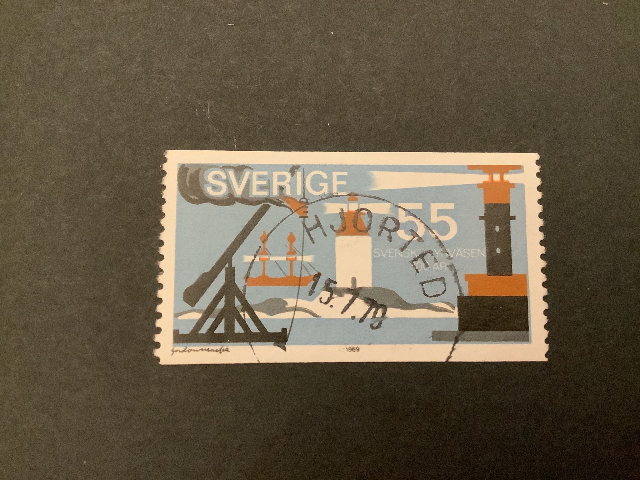 Svenskt fyrväsen facit nr 680 praktstämplat HJORTED