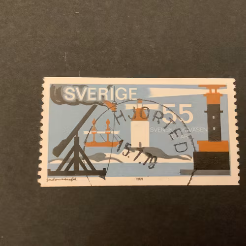 Svenskt fyrväsen facit nr 680 praktstämplat HJORTED