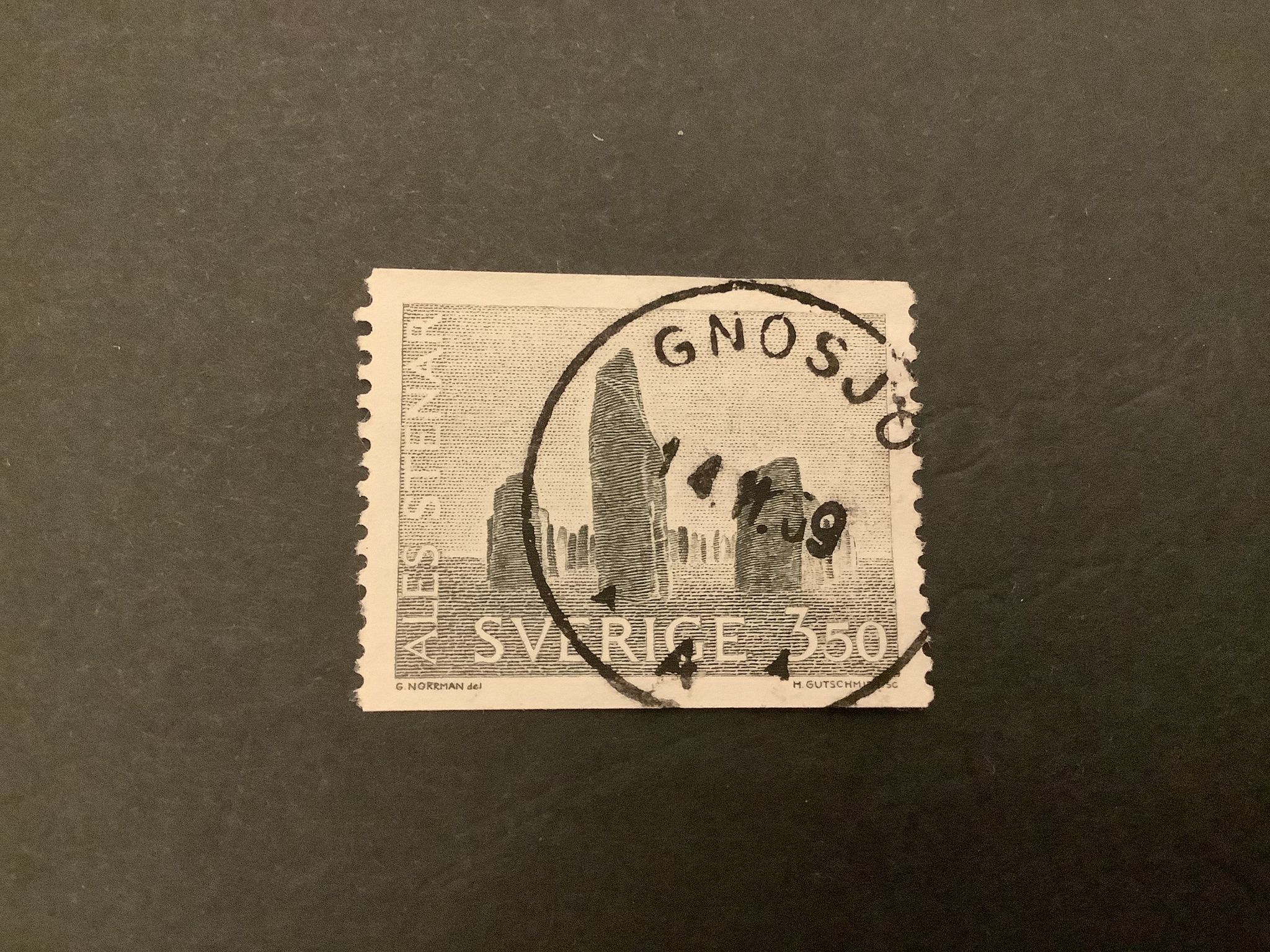 Ale stenar facit nr 579 praktstämplat GNOSJÖ
