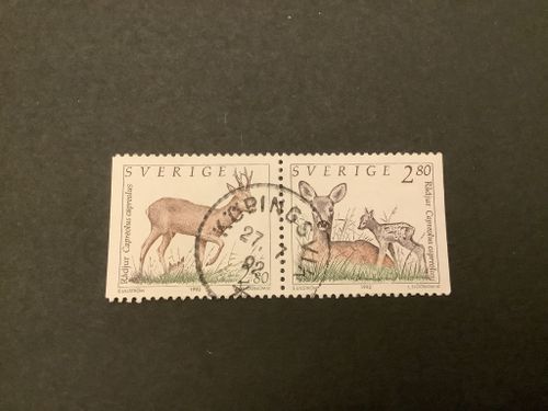 Vilda djur I facit nr 1718 SX praktstämplat par KÖPINGSVIK