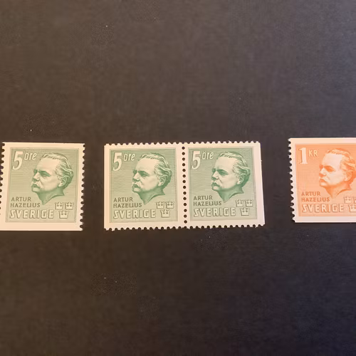 Artur Hazelius facit nr 333-334 postfrisk serie