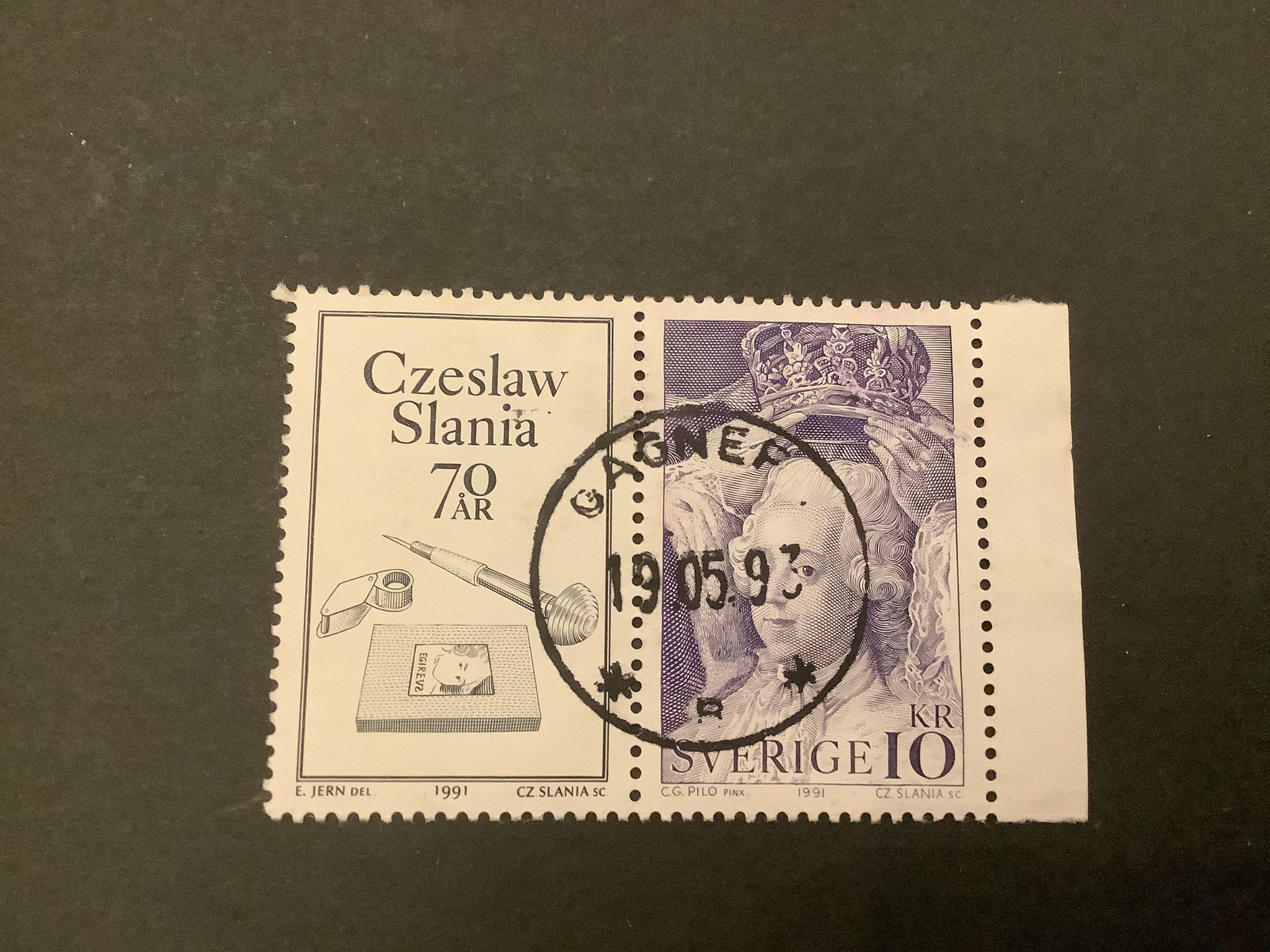 Czeslaw Slania 1991 facit nr 1706  lyxstämplat GAGNEF